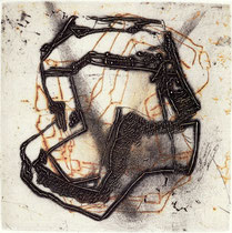 "Labyrinth II" 1995, Kaltnadelradierung, Auflage 10 Ex.,10x10cm