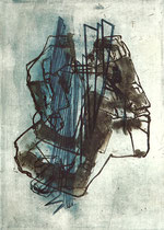 "Fremdheit" 1996, Kaltnadelradierung, Auflage 10 Ex.,46,5x33cm