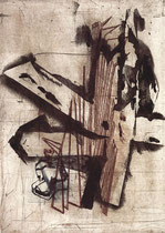 "Überwindung" 1996, Kaltnadelradierung, Auflage 5 Ex.,46x33cm