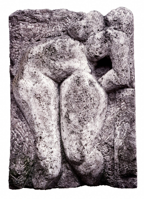 "Große Keckheit" 1985, Kalkstein, 127x90cm